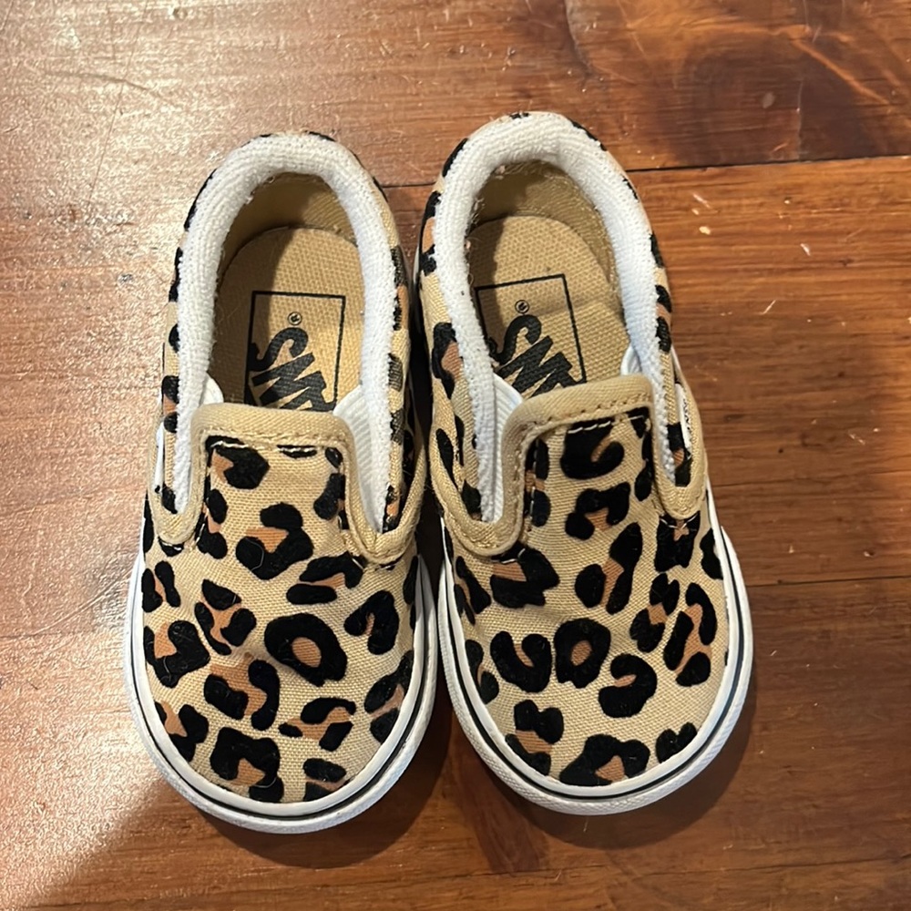 Cheetah Print Baby Slip on Vans